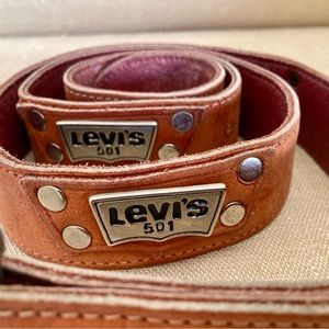 Amazing Vintage Levi’s 501 Leather Belt Fits 37” - 44” Waist Size L XL Western